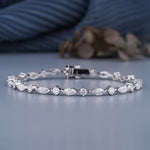 Load image into Gallery viewer, 4.60 CTW Marquise & Round Diamond Tennis Bracelet – Lab‑Grown in Solid Gold