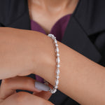 Load image into Gallery viewer, 4.60 CTW Marquise & Round Diamond Tennis Bracelet – Lab‑Grown in Solid Gold