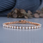 Load image into Gallery viewer, 4.15 CTW Round Diamond Four‑Prong Tennis Bracelet – Lab‑Grown in Solid Gold