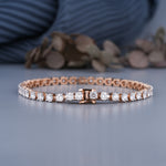 Load image into Gallery viewer, 4.15 CTW Round Diamond Four‑Prong Tennis Bracelet – Lab‑Grown in Solid Gold