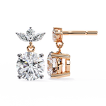 Load image into Gallery viewer, 2.02 Ctw Marquise & Round Diamond Drop Earrings in 10K/14K/18K Gold (White, Yellow, Rose)