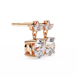 Load image into Gallery viewer, 2.02 Ctw Marquise & Round Diamond Drop Earrings in 10K/14K/18K Gold (White, Yellow, Rose)
