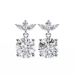 Load image into Gallery viewer, 2.02 Ctw Marquise & Round Diamond Drop Earrings in 10K/14K/18K Gold (White, Yellow, Rose)