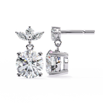 Load image into Gallery viewer, 2.02 Ctw Marquise & Round Diamond Drop Earrings in 10K/14K/18K Gold (White, Yellow, Rose)