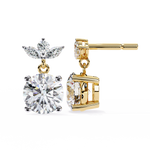 Load image into Gallery viewer, 2.02 Ctw Marquise & Round Diamond Drop Earrings in 10K/14K/18K Gold (White, Yellow, Rose)
