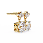 Load image into Gallery viewer, 2.02 Ctw Marquise & Round Diamond Drop Earrings in 10K/14K/18K Gold (White, Yellow, Rose)