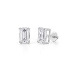 Load image into Gallery viewer, 6.02 CTW Emerald Lab-Grown Diamond Stud Earrings in 14K White Gold – IGI Certified