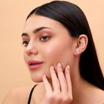 Load image into Gallery viewer, 6.02 CTW Emerald Lab-Grown Diamond Stud Earrings in 14K White Gold – IGI Certified