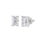Load image into Gallery viewer, 4.18 CTW Radiant Lab-Grown Diamond Stud Earrings in 14K White Gold – IGI Certified