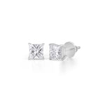 Load image into Gallery viewer, Princess Lab-Grown Diamond Stud Earrings (0.50–10.00 CTW) – 4‑Prong, IGI Certified