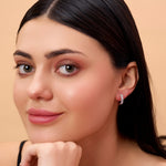 Load image into Gallery viewer, 0.47 Ctw Two‑Line Round Diamond Hoop Earrings in 10K/14K/18K Gold (White, Yellow, Rose)