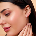 Load image into Gallery viewer, 1.63 CTW Inside & Out Round Diamond Hoop Earrings in 10K/14K/18K Gold (White, Yellow, Rose)