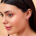 Load image into Gallery viewer, 0.39 Ctw Round Diamond Hoop Earrings in 10K/14K/18K Gold (White, Yellow, Rose)