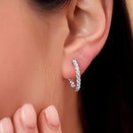 Load image into Gallery viewer, 0.39 Ctw Round Diamond Hoop Earrings in 10K/14K/18K Gold (White, Yellow, Rose)