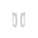 Load image into Gallery viewer, 0.22 CTW Outside Hoop Lab-Grown Diamond Earrings in 14K White Gold – IGI Certified