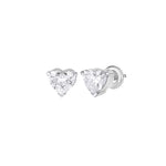 Load image into Gallery viewer, 1.25 CTW Heart Lab-Grown Diamond Stud Earrings in 14K White Gold – IGI Certified