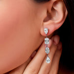 Load image into Gallery viewer, 8.60 Ctw Couture Multi‑Shape Long Diamond Drop Earrings in 10K/14K/18K Gold (White, Yellow, Rose)