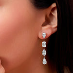 Load image into Gallery viewer, 8.60 Ctw Couture Multi‑Shape Long Diamond Drop Earrings in 10K/14K/18K Gold (White, Yellow, Rose)