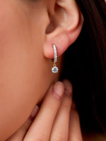 Load image into Gallery viewer, 0.98 Ctw Round Diamond Dangle Drop Earrings in 10K/14K/18K Gold (White, Yellow, Rose)