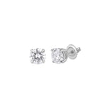 Load image into Gallery viewer, 2.11 CTW Round Lab-Grown Diamond Stud Earrings in 14K White Gold – IGI Certified
