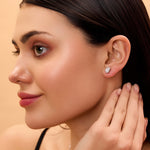 Load image into Gallery viewer, 2.11 CTW Oval Lab-Grown Diamond Stud Earrings in 14K White Gold – IGI Certified