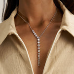 Load image into Gallery viewer, 8.00 CT Round Diamond Y-Style Necklace | Lab-Grown | Elegant Drop Design in Solid Gold