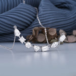 Load image into Gallery viewer, 5.30 CT Multi-Shape Diamond Necklace | Lab-Grown | 7-Stone Modern Elegance in Solid Gold