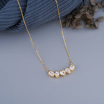 Load image into Gallery viewer, 3.01 CT Multi-Shape Bezel Diamond Pendant Necklace | Lab-Grown | 5-Stone Artistic Gold Design