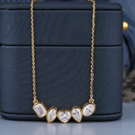 Load image into Gallery viewer, 3.01 CT Multi-Shape Bezel Diamond Pendant Necklace | Lab-Grown | 5-Stone Artistic Gold Design