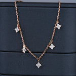Load image into Gallery viewer, 0.30 CT Lucky Clover Diamond Necklace | Lab-Grown | 20-Stone Floral Charm in Solid Gold