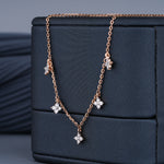 Load image into Gallery viewer, 0.30 CT Lucky Clover Diamond Necklace | Lab-Grown | 20-Stone Floral Charm in Solid Gold