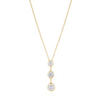 Load image into Gallery viewer, Three-Stone 1.55 CT Round Bezel-Set Diamond Pendant Necklace | Lab-Grown | Solid Gold