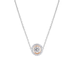 Load image into Gallery viewer, Lab Grown Round Cut Halo Diamond Necklace | 0.68 CT | Certified 21 Stone Pendant | For Women