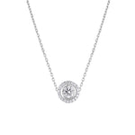 Load image into Gallery viewer, Lab Grown Round Cut Halo Diamond Necklace | 0.68 CT | Certified 21 Stone Pendant | For Women