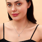 Load image into Gallery viewer, 2.39 Carat Toi et Moi Diamond Necklace | Lab Grown | Emerald & Round Cut | Solid Gold Pendant