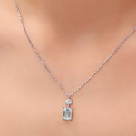 Load image into Gallery viewer, 2.39 Carat Toi et Moi Diamond Necklace | Lab Grown | Emerald & Round Cut | Solid Gold Pendant