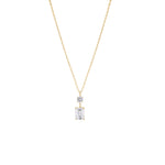 Load image into Gallery viewer, 2.39 Carat Toi et Moi Diamond Necklace | Lab Grown | Emerald & Round Cut | Solid Gold Pendant