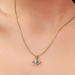 Load image into Gallery viewer, Lab Grown Diamond Evil Eye Pendant Necklace | 0.299 CT | 29 Round Cut Stones | Solid Gold