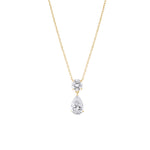 Load image into Gallery viewer, Two Stone Drop Diamond Pendant Necklace – 1.54 CT Pear & Round Lab-Grown Diamonds
