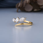 Load image into Gallery viewer, 0.74 CTW Multi Lab-Grown Diamond Three Stone Ring in 14K Yellow Gold – IGI Certified