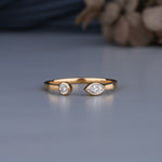 Load image into Gallery viewer, Toi et Moi Lab Grown Diamond Ring – 0.10 ct Marquise + 0.05 ct Round | 10K/14K/18K Gold | IGI Certified