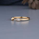 Load image into Gallery viewer, Toi et Moi Lab Grown Diamond Ring – 0.10 ct Marquise + 0.05 ct Round | 10K/14K/18K Gold | IGI Certified