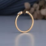 Load image into Gallery viewer, Toi et Moi Lab Grown Diamond Ring – 0.10 ct Marquise + 0.05 ct Round | 10K/14K/18K Gold | IGI Certified