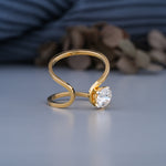 Load image into Gallery viewer, 1 Carat Round Lab Grown Diamond Bypass Solitaire Ring | IGI Certified | 10K/14K/18K Gold