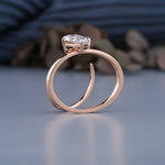 Load image into Gallery viewer, 1 Carat Pear Lab Grown Diamond Bypass Solitaire Ring in Rose Gold | IGI Certified | VVS–VS Clarity | E–F Color