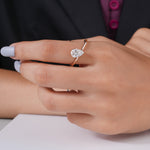 Load image into Gallery viewer, 1 Carat Pear Lab Grown Diamond Bypass Solitaire Ring in Rose Gold | IGI Certified | VVS–VS Clarity | E–F Color