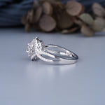 Load image into Gallery viewer, Vintage Halo Lab Grown Diamond Ring – 0.86 ct, 69 Round Stones | White Gold | IGI Certified