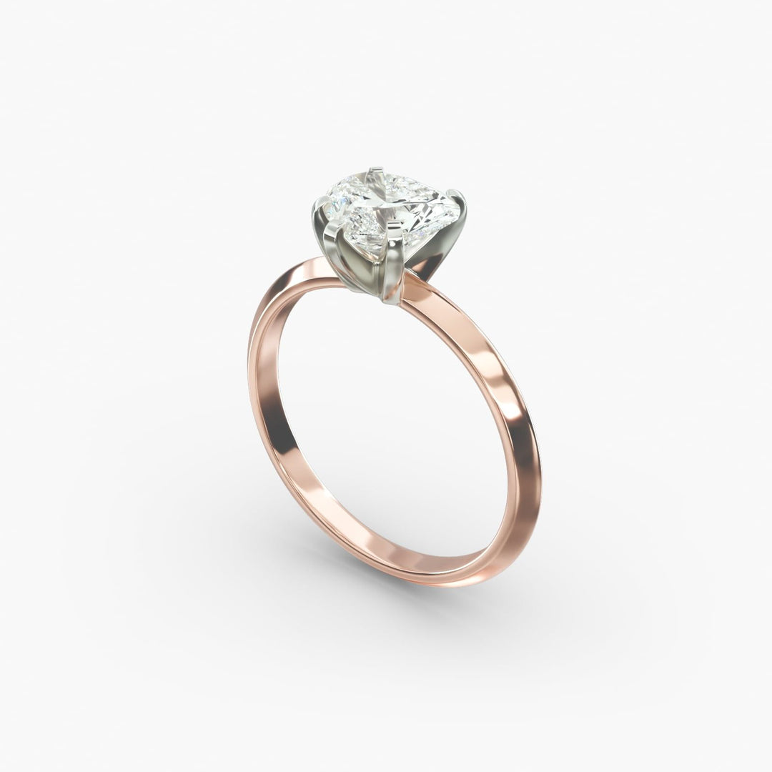 Heart Lab-Grown Diamond Knife-Edge Five-Prong Engagement Ring | Romantic Solitaire | IGI Certified | 10K/14K/18K Gold