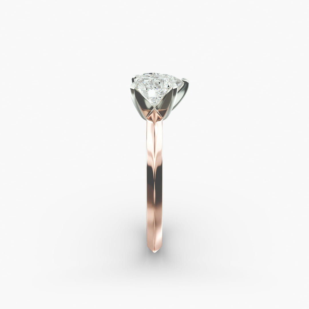 Heart Lab-Grown Diamond Knife-Edge Five-Prong Engagement Ring | Romantic Solitaire | IGI Certified | 10K/14K/18K Gold