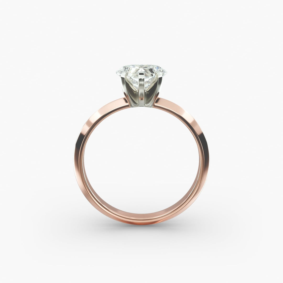 Heart Lab-Grown Diamond Knife-Edge Five-Prong Engagement Ring | Romantic Solitaire | IGI Certified | 10K/14K/18K Gold